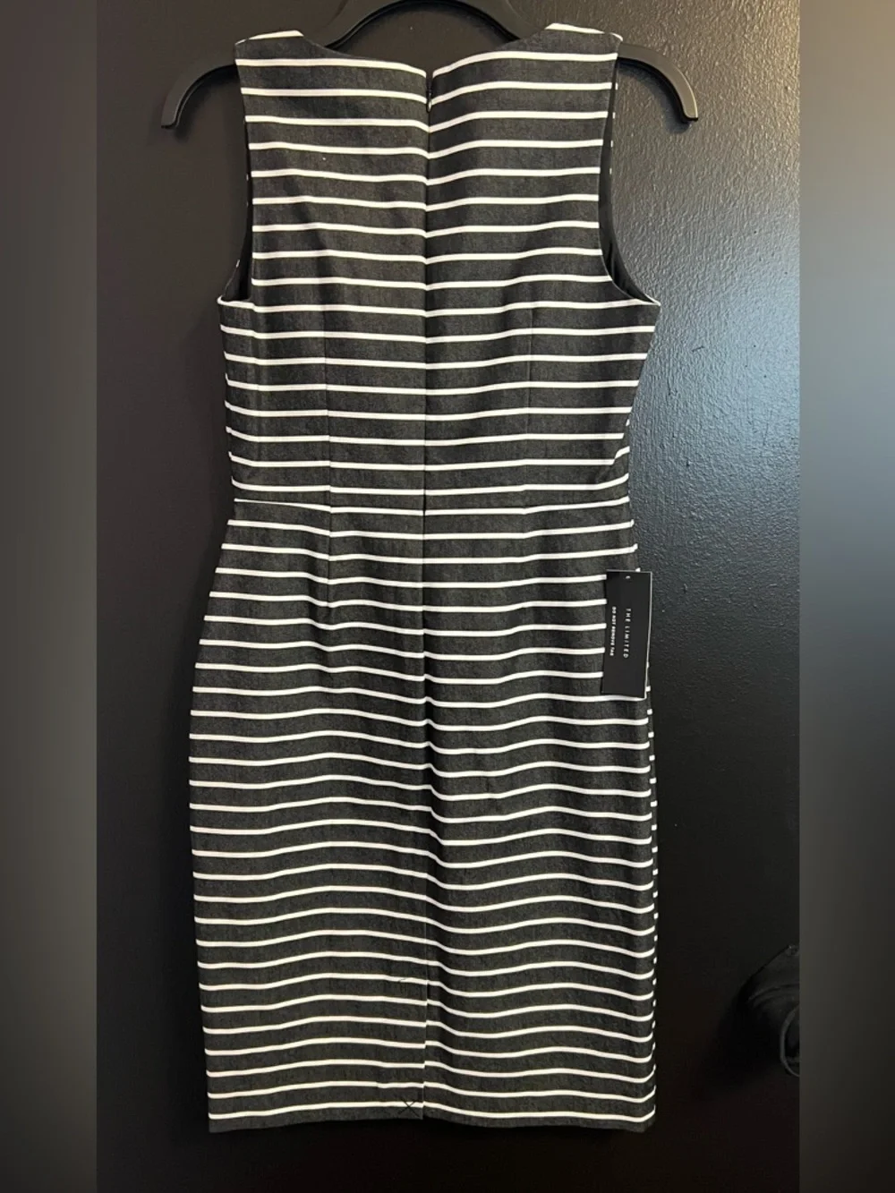 The Limited Black and White Striped Midi Sheath Dress - Picture 2 of 4